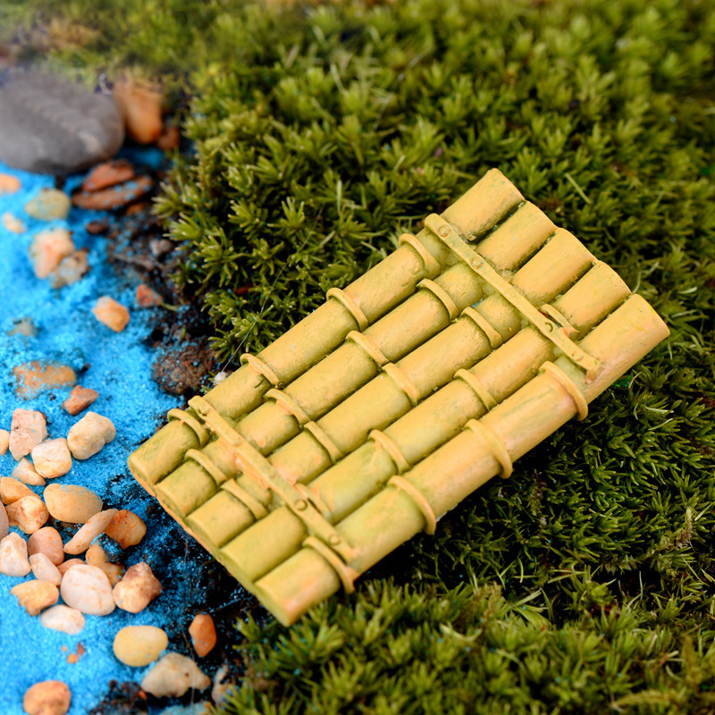 Aquarium Mini Fish - Simülasyon Mini Bambu Sal Figürü Minyatür