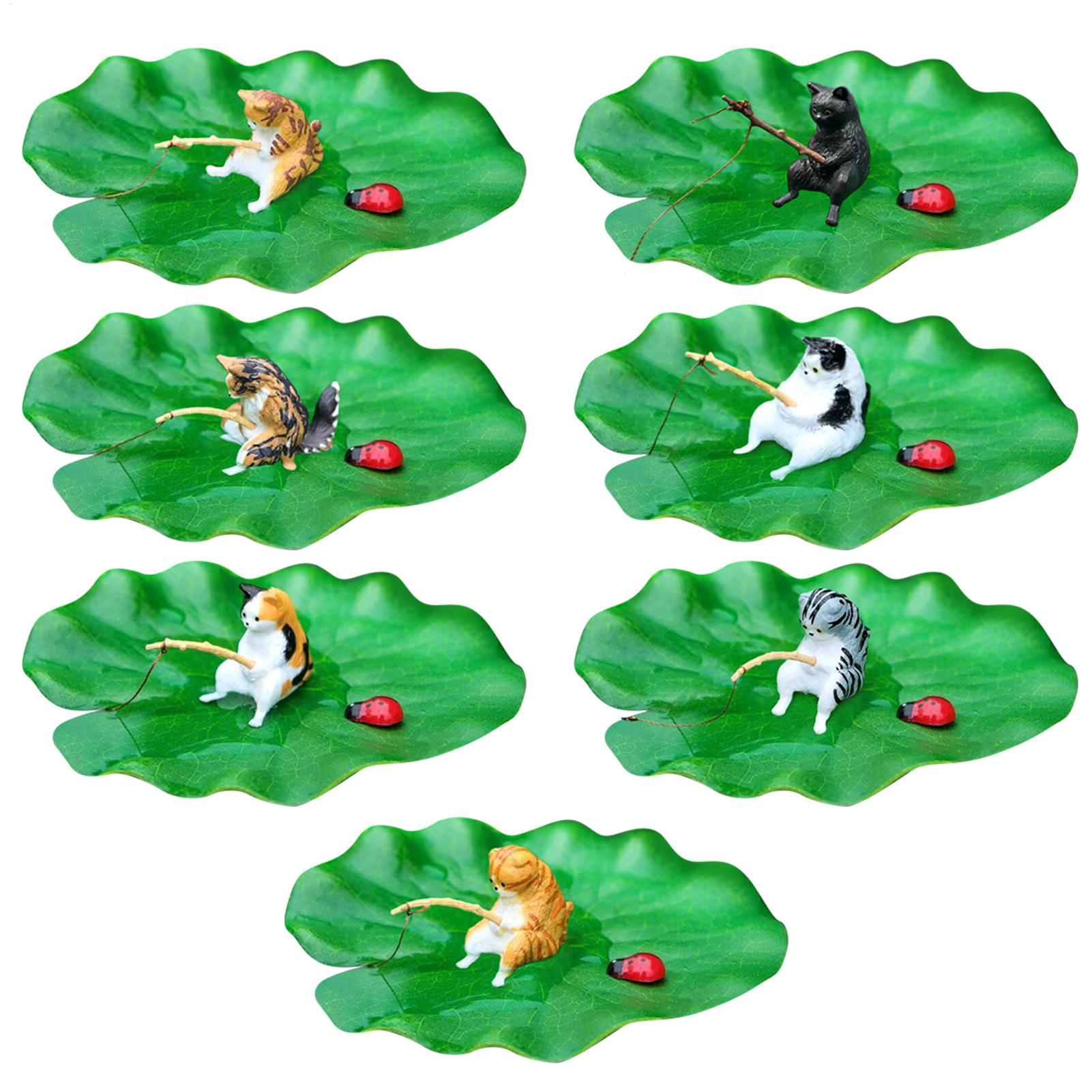 Aquarium Fish Escape - Mini Yüzen Kedi Balıkçılığı Lotus Yaprağı