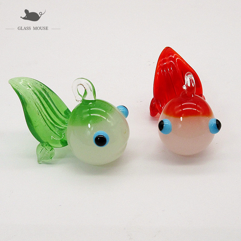 Aquarium Mini Fish - Özel yeşim renk el yapımı Murano