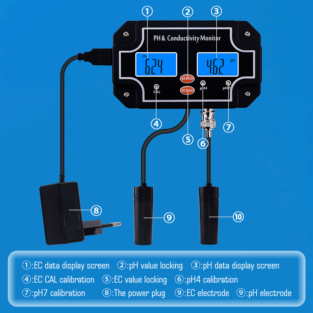 Yieryi dijital çevrimiçi PH/EC - Aquarium Fish Online incelemesi ve fiyatı